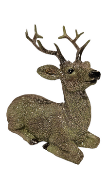 Mansion - Sitting Deer Glitter 11.5*6.5*11