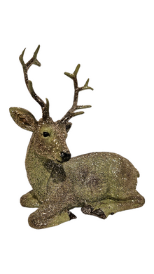 Mansion - Laying Deer Glitter 11.5*6.5*12.5