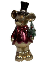 Afbeelding in Gallery-weergave laden, Mansion - Golden mouse with red dress and green tree 10*9.5*24.0cm