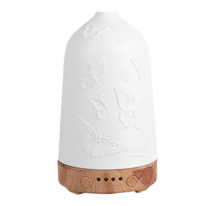 Aroma diffuser Ø 9x17 cm Wit Porselein Vlinders