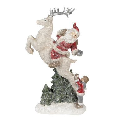 Beeld Kerstman 33 cm Rood Wit Polyresin Kerstfiguren