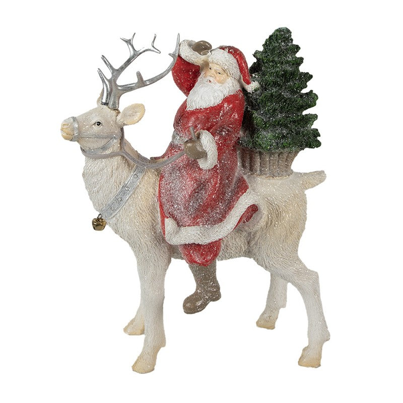 Beeld Kerstman 26 cm Rood Wit Polyresin Kerstfiguren