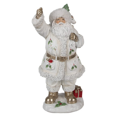 Kerstdecoratie Beeld Kerstman 31 cm Wit Kunststof