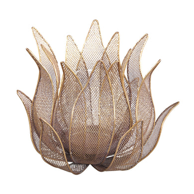 PTMD - Milia Gold iron candleholder flower shape round