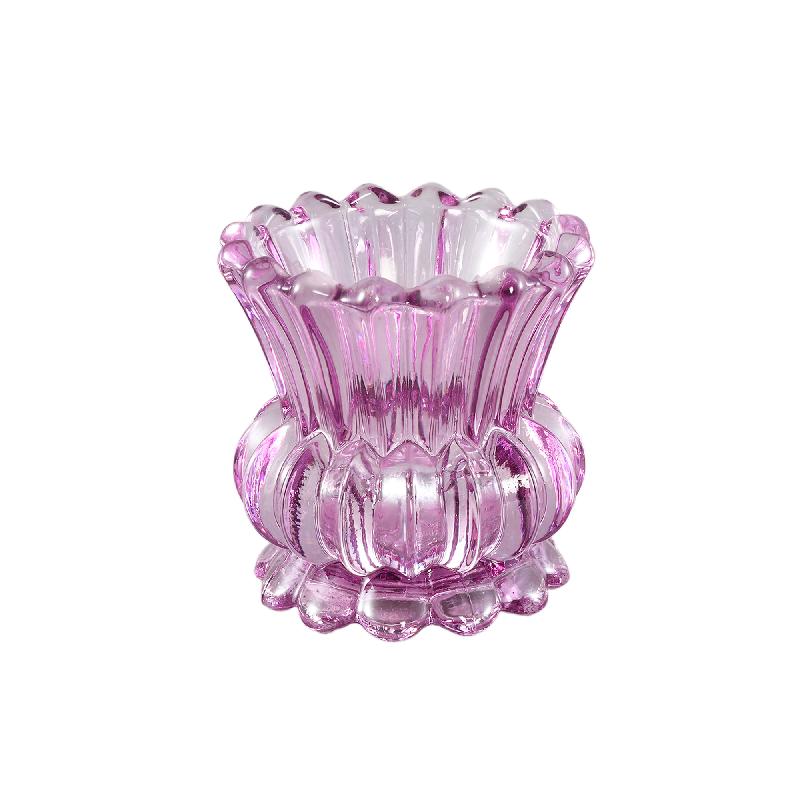 PTMD - Asli Purple glass antique look candle holder