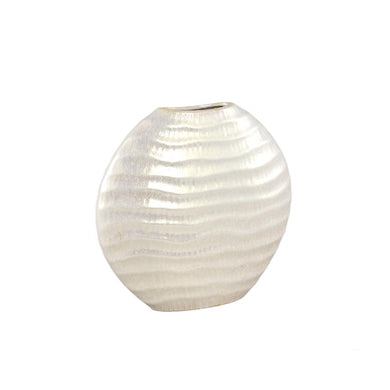 PTMD - Caitlyn Pearl glazed ceramic pot round wave S