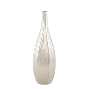 PTMD - Ziva Pearl glazed ceramic pot shiny with lines L