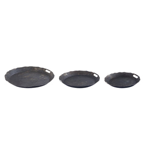 PTMD - Semin Silver alu round rustic tray wavy edge S