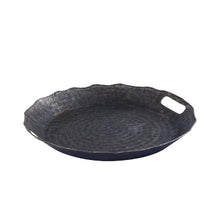 Afbeelding in Gallery-weergave laden, PTMD - Semin Silver alu round rustic tray wavy edge S