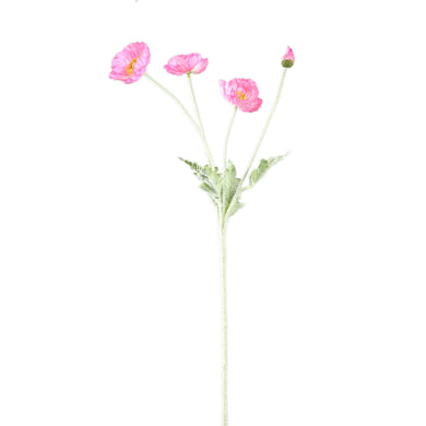 PTMD - Poppy Flower Pink spray with 3 flowers and bud