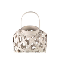 Afbeelding in Gallery-weergave laden, PTMD - Mayita Sand round bamboo lantern with glass L