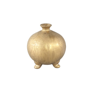 PTMD - Zoran Gold ceramic glazed bottle pot bulb on footS