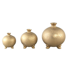 Afbeelding in Gallery-weergave laden, PTMD - Zoran Gold ceramic glazed bottle pot bulb on footL