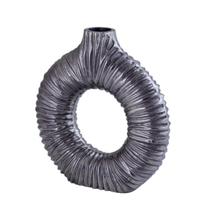 PTMD - Jiss Silver casted alu open vase round L