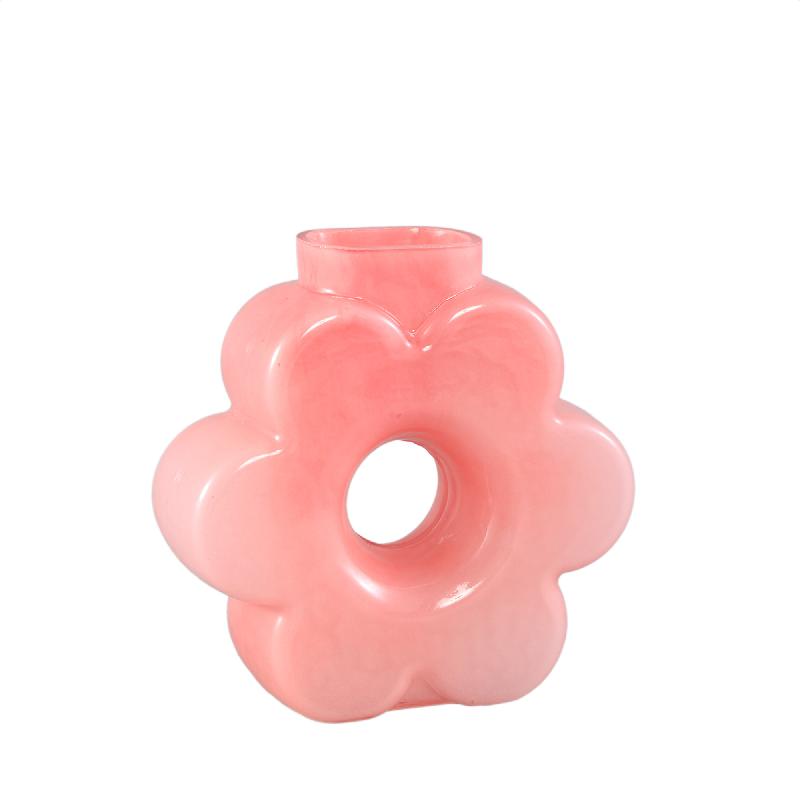 PTMD - Nazal Dark Pink glass flower shaped vase