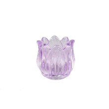 Afbeelding in Gallery-weergave laden, PTMD - Bloomy Purple sprayed glass Tulip flower tealight