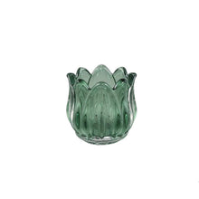 Afbeelding in Gallery-weergave laden, PTMD - Bloomy Green sprayed glass Tulip flower tealight