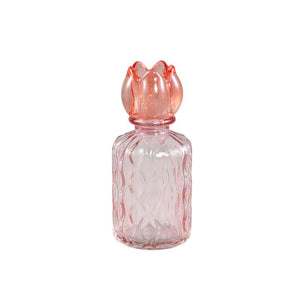 PTMD - Patsye Pink glass tulip bottle candle holder