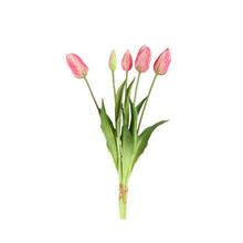 Afbeelding in Gallery-weergave laden, PTMD - Tulip Flower Pink bush with leaves long 5pcs