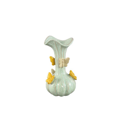 PTMD - Tamarae Green ceramic flowy vase w butterfly S