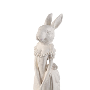 PTMD - Courtnay White poly rabbit shaped statue with hat