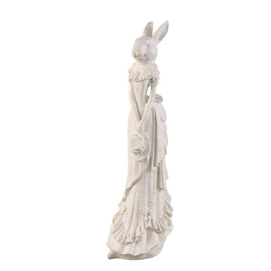 PTMD - Courtnay White poly rabbit shaped statue with hat