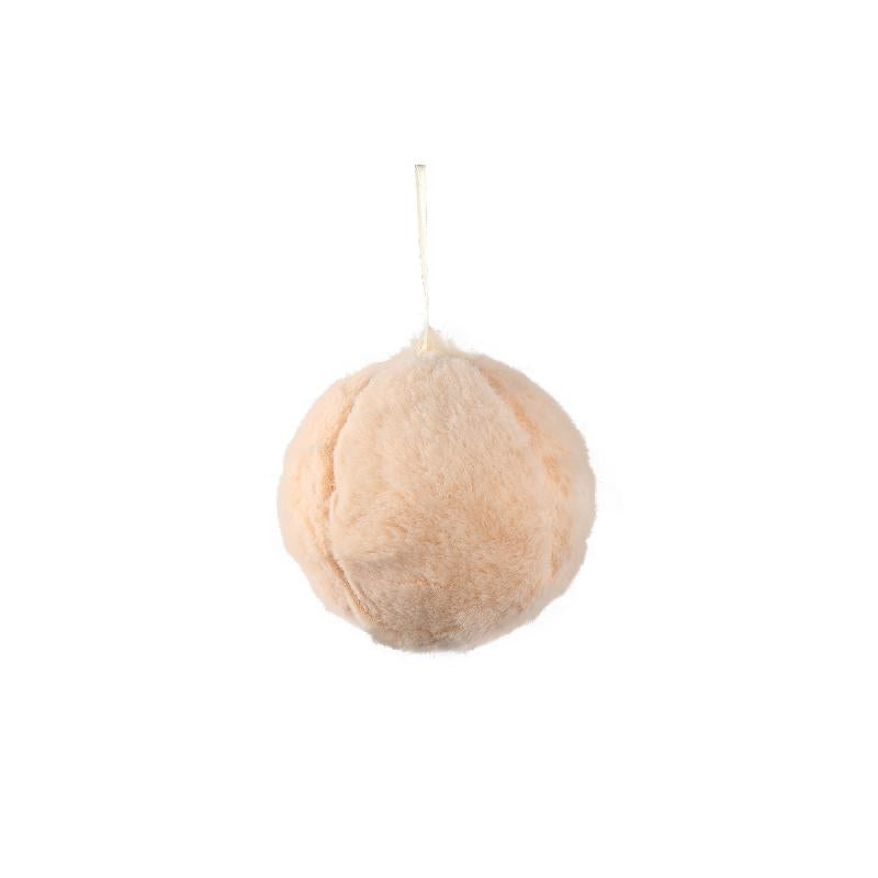 PTMD - Fluf Beige fake fur ball shaped hanger M