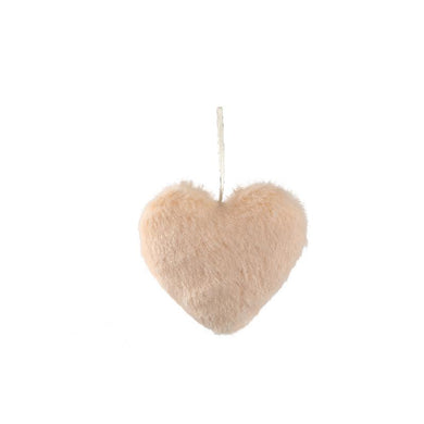 PTMD - Fluf Beige fake fur heart shaped hanger XS