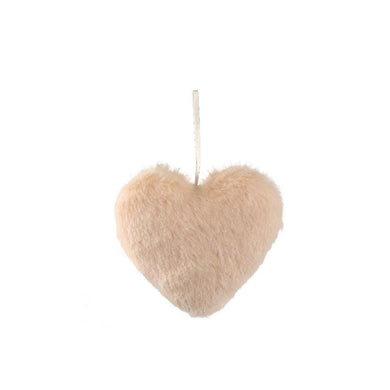 PTMD - Fluf Beige fake fur heart shaped hanger S