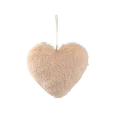PTMD - Fluf Beige fake fur heart shaped hanger M