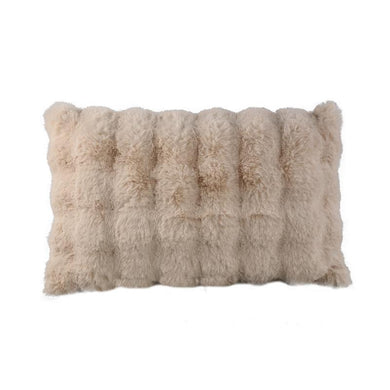 PTMD - Dunae Cream fake fur rect cushion dotted