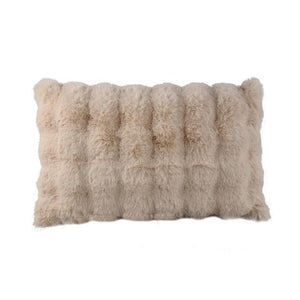 PTMD - Dunae Cream fake fur rect cushion dotted