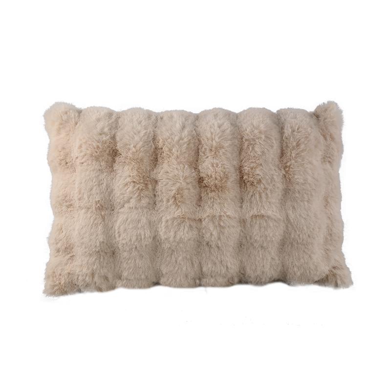 PTMD - Dunae Cream fake fur rect cushion dotted