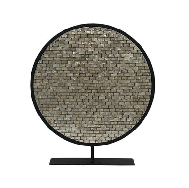 PTMD - Cherryl Champagne round capiz statue on metal base