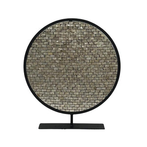PTMD - Cherryl Champagne round capiz statue on metal base
