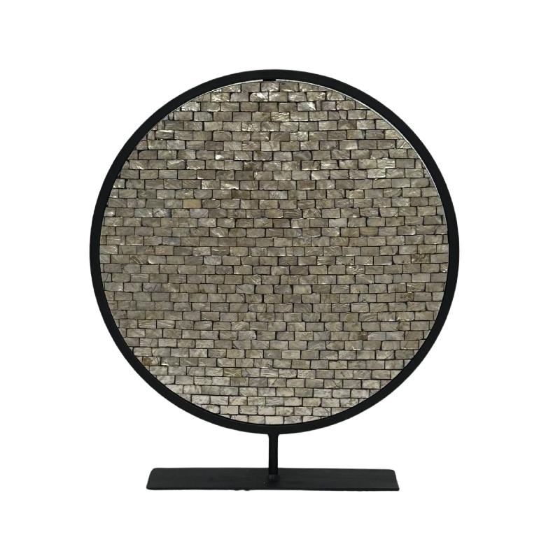 PTMD - Cherryl Champagne round capiz statue on metal base