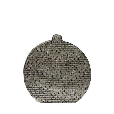 PTMD - Jemma Champagne round capiz wooden vase M