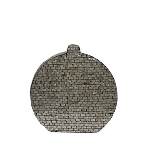 PTMD - Jemma Champagne round capiz wooden vase M