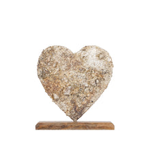 Afbeelding in Gallery-weergave laden, PTMD - Maddison Gold iron heart statue on wooden base M