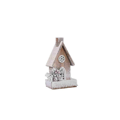 PTMD - Lavi White wooden small house shaped statue LED