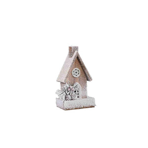 PTMD - Lavi White wooden small house shaped statue LED