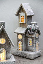 Afbeelding in Gallery-weergave laden, PTMD - Lavi White wooden high house shaped statue LED