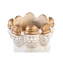 Afbeelding in Gallery-weergave laden, PTMD - Santi Gold cement pot santa head border round M