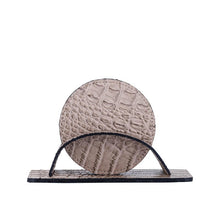 Afbeelding in Gallery-weergave laden, PTMD - Sarahkate Beige vegan leather coaster holder 6 pcs