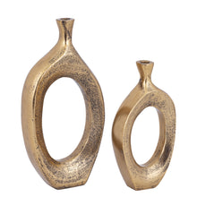 Afbeelding in Gallery-weergave laden, PTMD - Nicarla Brass casted alu vase oval open S