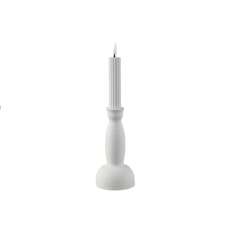 PTMD - Led Candleholder White metal candle B L