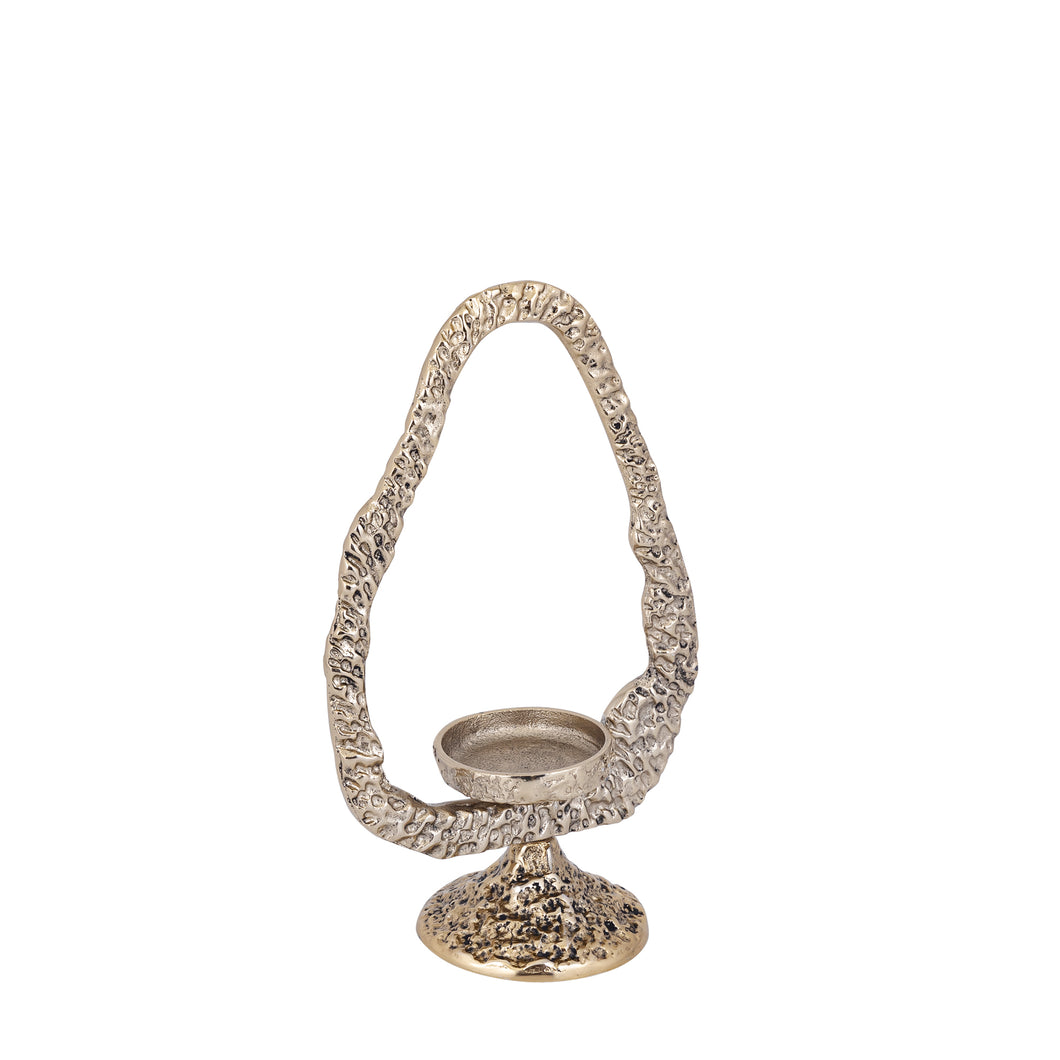 PTMD - Yindee Ant Gold casted alu oval candle holder S