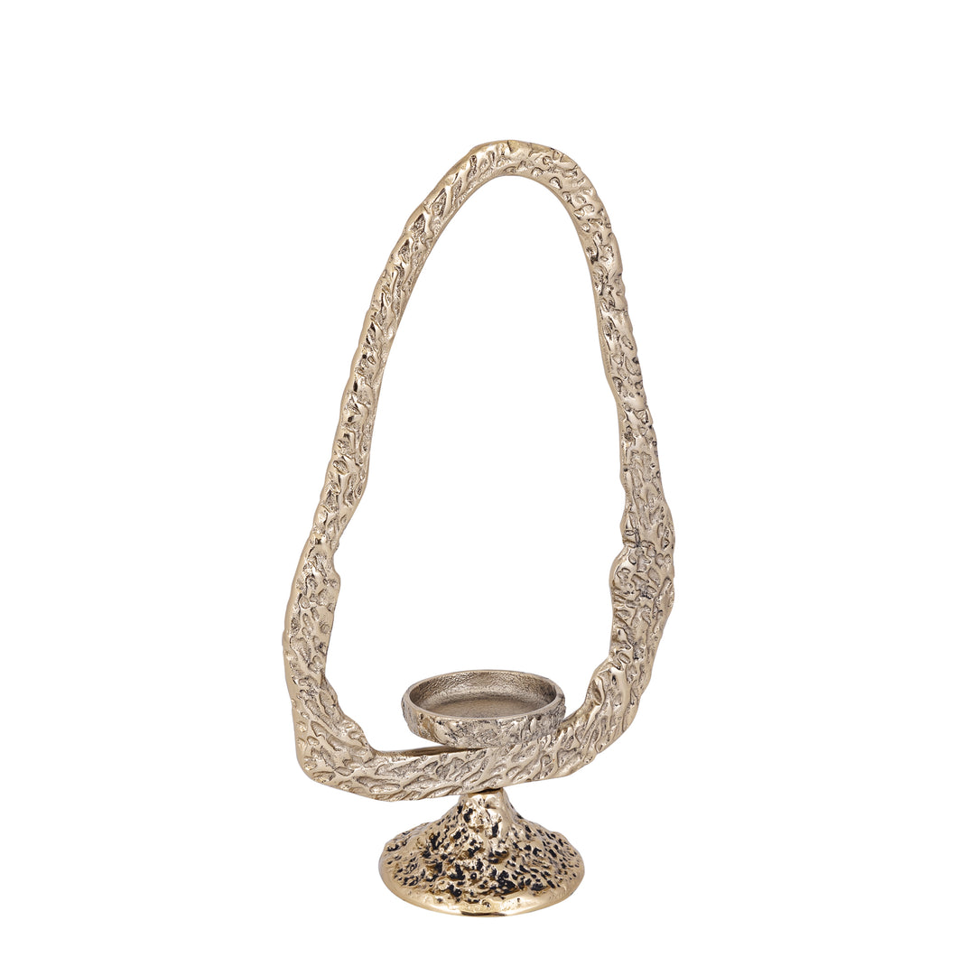 PTMD - Yindee Ant Gold casted alu oval candle holder L