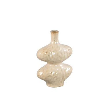 PTMD - Chelsean Cream oval bulby shaped ceramic vase S