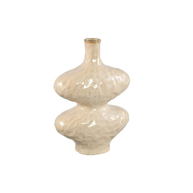 PTMD - Chelsean Cream oval bulby shaped ceramic vase L